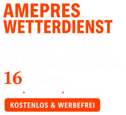 AMEPRES Wetterdienst – Dein Wetter. Stundengenau. 16 Tage. Radar, Warnungen, Wettertrend. Kostenlos und werbefrei.