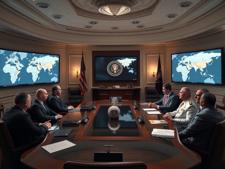 Eine strategische Karte des Nahen Ostens liegt auf einem Tisch in einem abgedunkelten Raum.